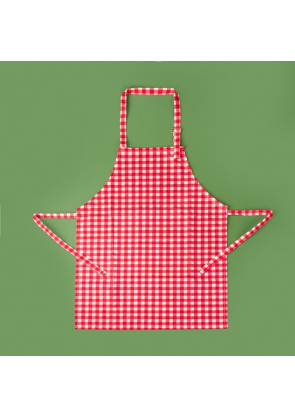 Soft Pötikareli Mutfak Önlüğü - Kırmızı / Ekru - 63X72 cm