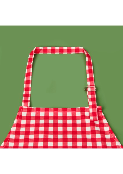 Soft Pötikareli Mutfak Önlüğü - Kırmızı / Ekru - 63X72 cm fırsatları