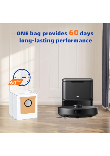 Eufy L50 Ses, L60 Ses Kendiliğinden Boşalan Istasyon Için 14 Paket Yedek Toz Torbası, 2,5 L Büyük Kapasiteli Vakumlu Kir Atma Torbası (Yurt Dışından) modelleri