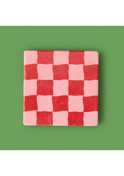 Kitchen Damalı Bardak Altlığı - Renkli - 10 cm