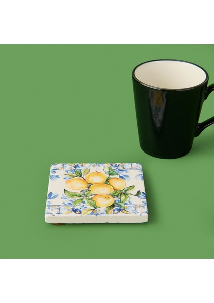 Kitchen Lime Bardak Altlığı - Renkli - 10 cm