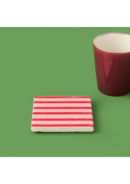 Kitchen Çizgili Bardak Altlığı - Renkli - 10 cm fiyatları