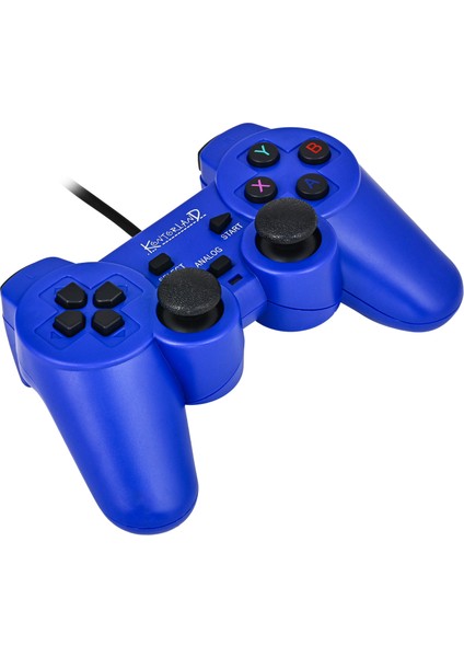 Kablolu Pc Gamepad – D-Input & X-Input Destekli Titreşimli USB Oyun Kolu Mavi