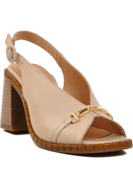 Bej Deri Kadın Sandalet 2511902Y Z