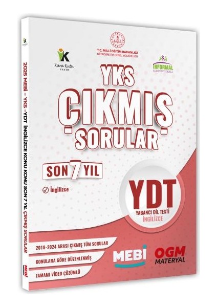 2025 Yks-Ydt Mebi Ingilizce Yeni Nesil Çıkmış Soru Bankası Konu Konu Son 7 Yıl Video/pdf Çözümlü