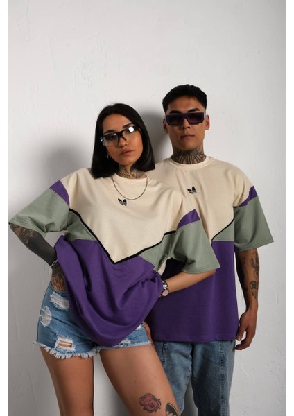 Parçalı Oversize Unisex T-Shirt