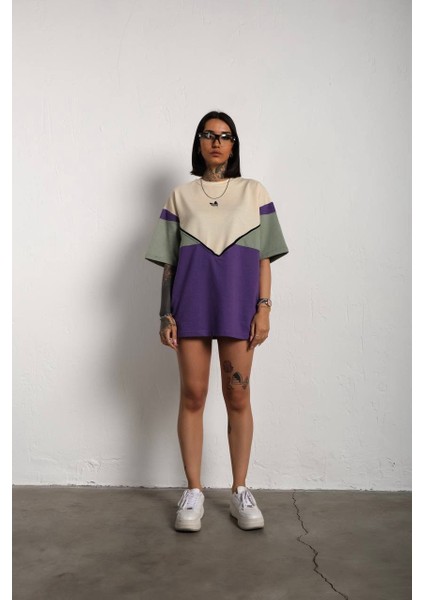 Parçalı Oversize Unisex T-Shirt indirimleri