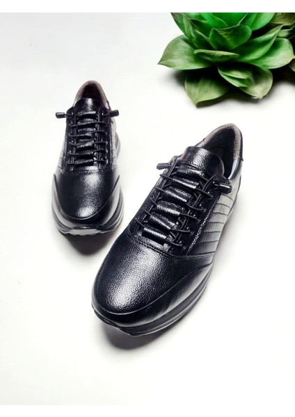 Erkek Deri Lastikli Ayarlanabilir Rahat Taban Ayakkabı modelleri