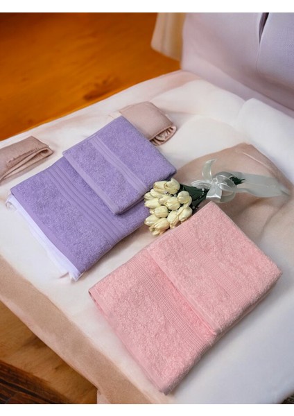 4'lü Banyo Havlusu Seti Premium 90 x 150-50 x 90 cm Pamuk