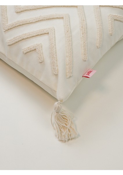 BOHO DIAMOND - Dokulu Punch Kırlent Kılıfı - Kırık Beyaz indirimleri