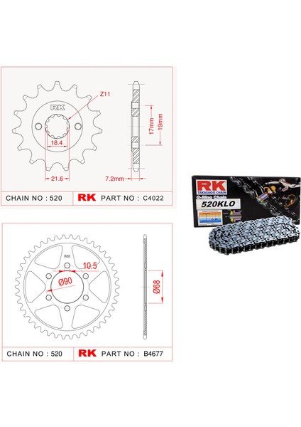 Zincir Dişli Cb 250 R 18-20 O-Ringli Set