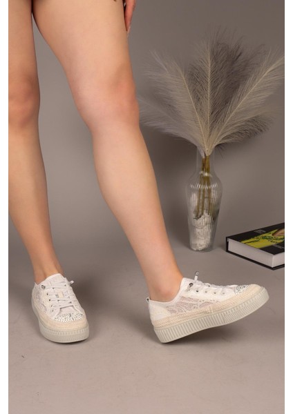Luxora Lastik Bağcıklı Dantel Sneakers Beyaz fiyatları