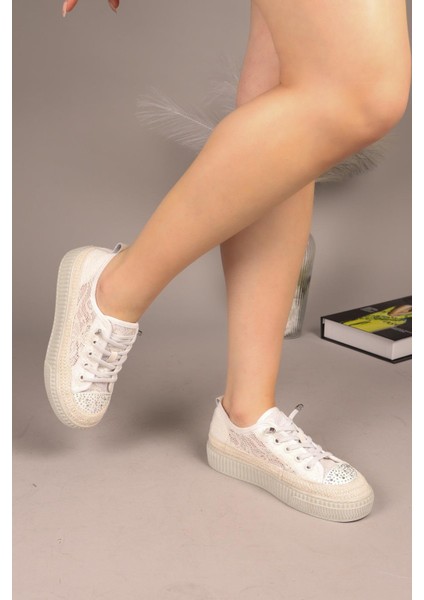 Luxora Lastik Bağcıklı Dantel Sneakers Beyaz modelleri