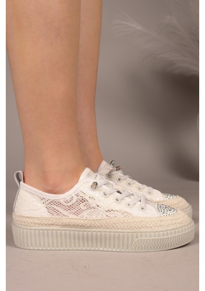 Luxora Lastik Bağcıklı Dantel Sneakers Beyaz fırsatları