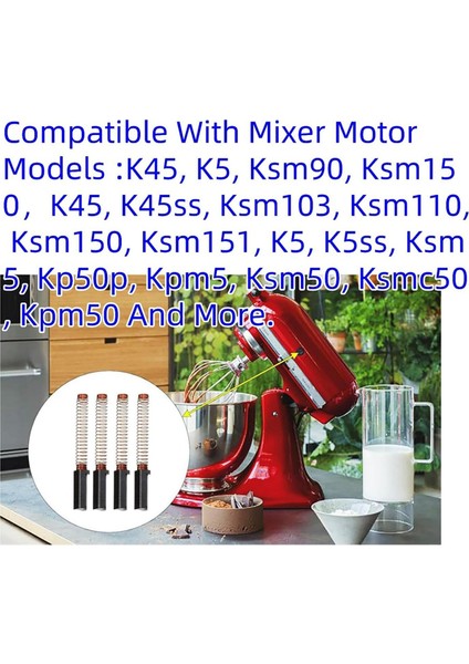W10380496 Karbon Motor Fırçaları Kitchenaid Stand Mikserleri 9706416 W10260958 WPW10380496 PS3495098 AP5178083 K45 Için Uygundur (Yurt Dışından)