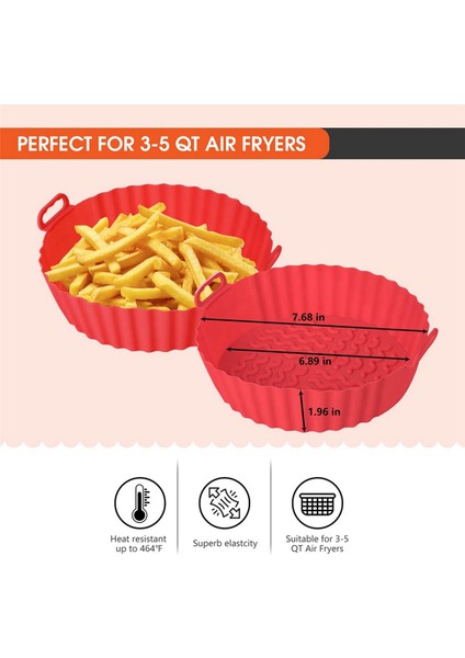 Silikon Hava Fritöz Kaplamaları, Hava Fritöz Silikon Tencere Sepeti, Yeniden Kullanılabilir Hava Fritöz Aksesuarları Pişirme Parşömen Kağıdı (Yurt Dışından)