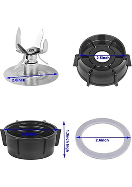 Oster Osterizer Blender Yedek Parçaları Için 6 Noktalı Buz Kırma Bıçağı Kavanoz Taban Kapağı ve O Halka Conta Contası (Yurt Dışından)