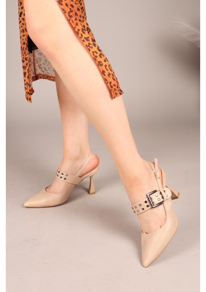 Dainty Troklu Topuklu Ayakkabı Bej
