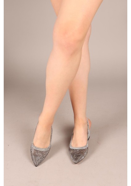 Saffia Sim ve Taş Detaylı Topuklu Ayakkabı Platin indirimleri