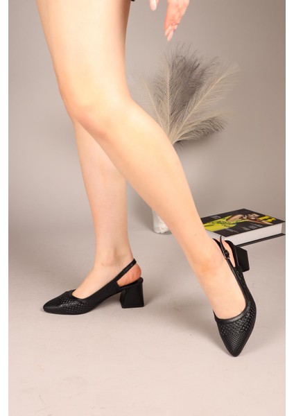 Melody Lazerli Arkası Açık Topuklu Ayakkabı Siyah fiyatları
