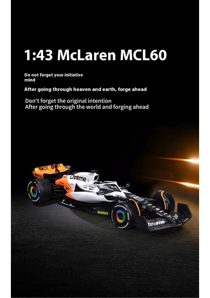 1:43 Mclaren F1 Araba Modeli MCL60 Metal Yarış Arabası Modeli (Yurt Dışından)