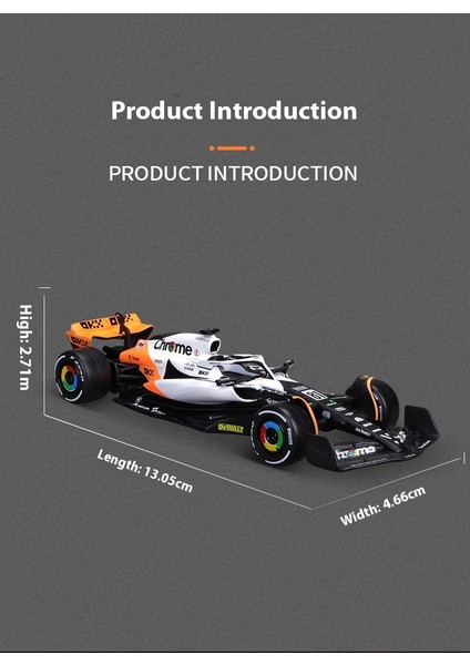 1:43 Mclaren F1 Araba Modeli MCL60 Metal Yarış Arabası Modeli (Yurt Dışından)