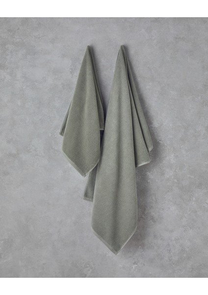 Fluffy Cotton Plus Pamuklu Banyo Havlusu 70 x 140 cm Sage