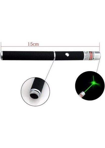 Yeşil Lazer Pointer 500 Mw 15 Km Etkili (Tek Başlık 5 Model) (4989)