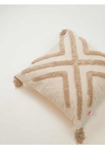 EARTH LINES - Dokulu Punch Kırlent Kılıfı – Bej fiyatları