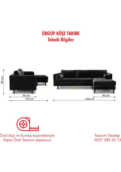 Ürgüp Antrasit Modern Rahat Modüler L Köşe Koltuk Takımı Pofuduk Uzanmalı Köşe Takımı Sağ Köşe Baby Face Leke Tutmaz Yumuşak Kumaş Günlük Kullanıma Uygun Yumuşak Sünger