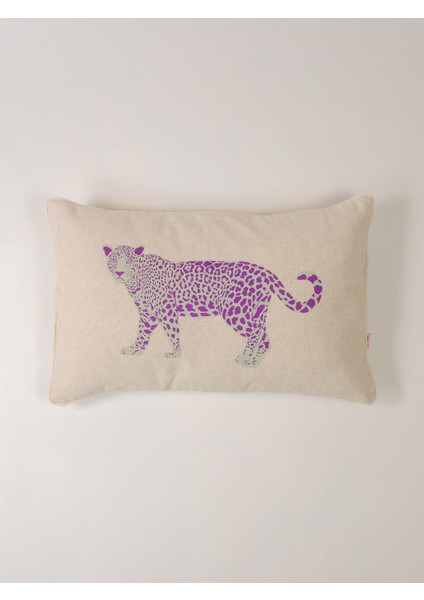 Safari Leopar Keten Baskı Kırlent Kılıfı