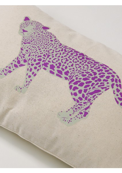 Safari Leopar Keten Baskı Kırlent Kılıfı modelleri