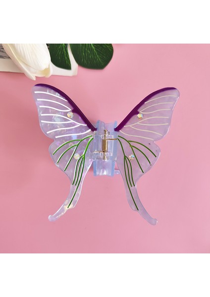 Kelebek Tasarımlı Kemik Asetat Yüksek Kalite Toka - Mavi