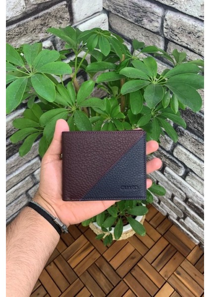 Deri Mat Gül Kurusu/bordo Yatay Erkek Cüzdanı (T896)