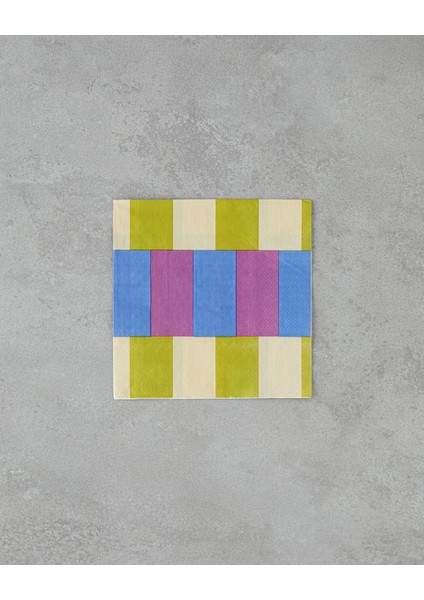 Summer Checkers Kağıt 20'li Kağıt Peçete 33X33 cm Mor-Sarı
