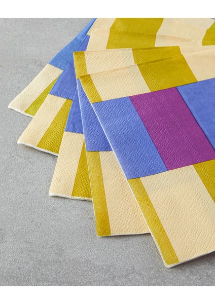 Summer Checkers Kağıt 20'li Kağıt Peçete 33X33 cm Mor-Sarı fiyatları