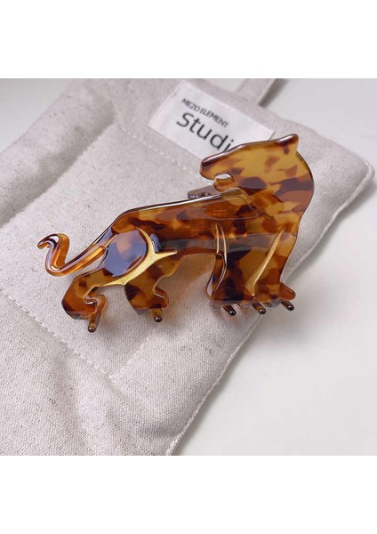 Minimal Leopar Desenli Kemik Asetat Yüksek Kalite Toka - Turuncu fiyatları