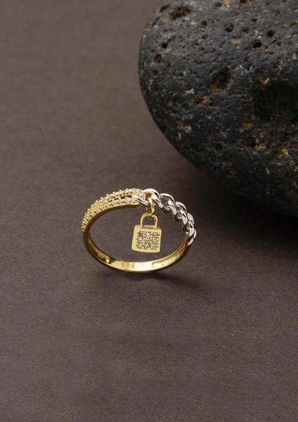Kilit Charm Sallantılı 14 Ayar Altın Yüzük fırsatları
