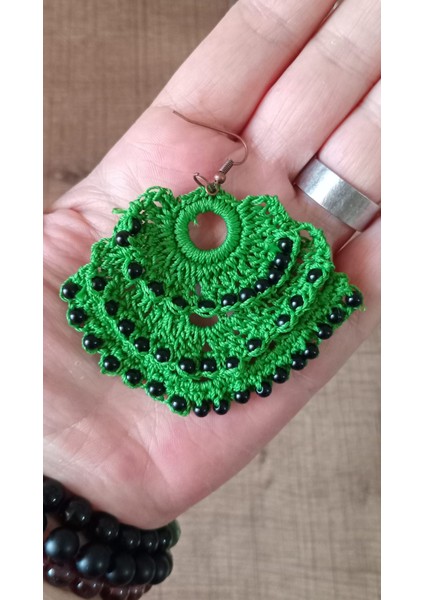 Crochet Örme İşlemeli Günlük Küpeler
