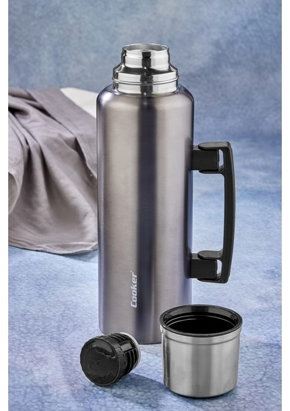 Cooker 1.5 Lt Kulplu Paslanmaz Çelik Termos