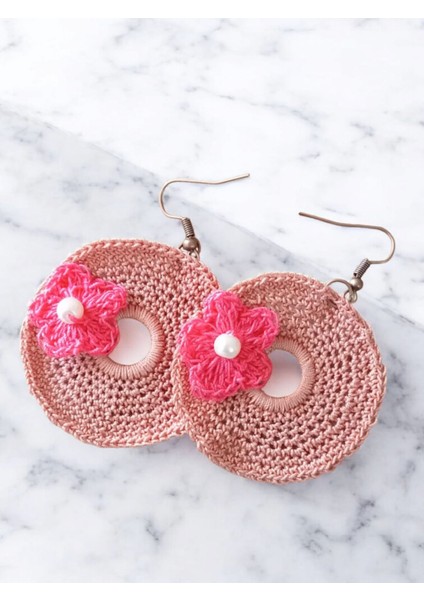 Crochet Örme İşlemeli Günlük Küpeler