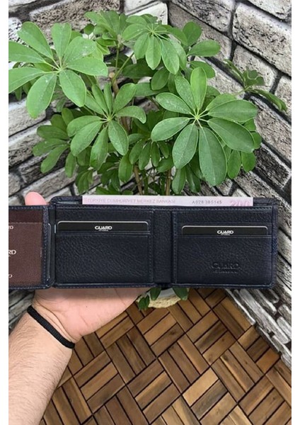 Deri Taba Spor Şeritli Erkek Cüzdanı (T210)