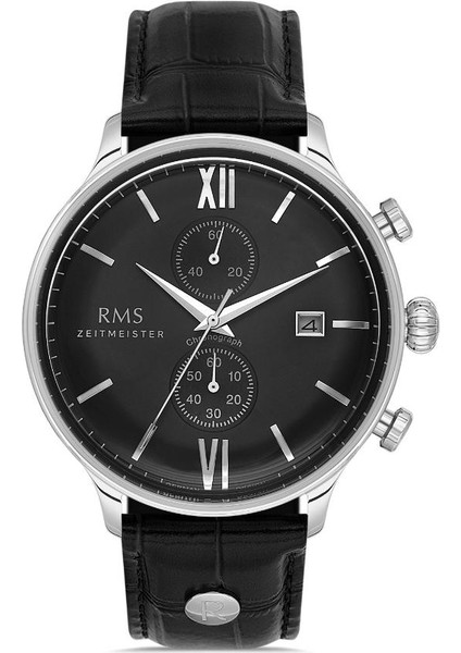 RMS.1.AG1332.02 Choronograph Fonksiyonlar Aktif Takvimli Deri Kordon Siyah Renk Erkek Kol Saati