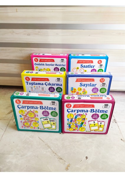 Yaz Sil Özellikli Dört Işlem Kartlar 6' Lı Set (Ciltli)