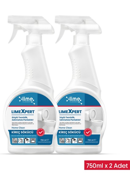 Limeexpert Tuvalet Kireç Sökücü ve Leke Düşmanı - Limon Asidi ile Etkili Temizlik 750 ml x 2 Adet