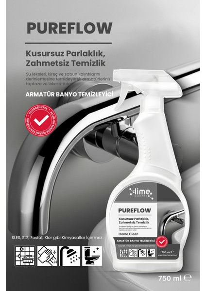 Elixify Ultra Güçlü Sıvı Leke Çıkarıcı & Pureflow Banyo Armatür Temizleyici 2'li Paket Avantajlı Paket