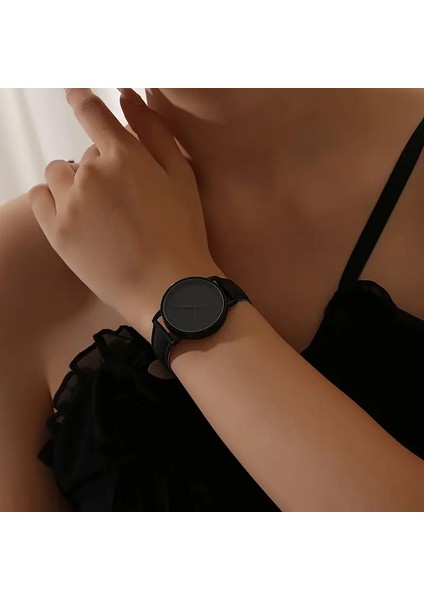 Siyah Kadın Kol Saat Seti Saat Bileklik modelleri