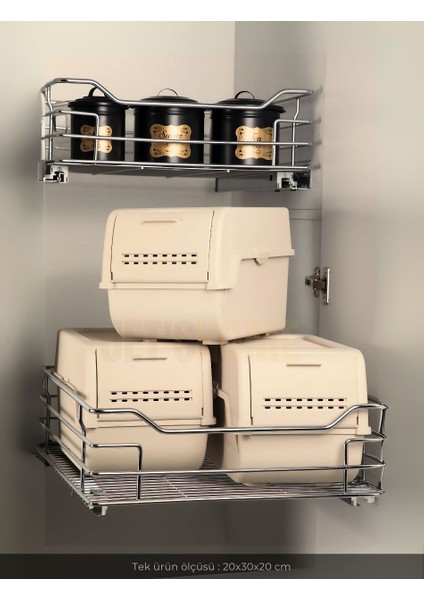 3'lü Set Organizer Erzak Kutusu Bpa Free Saklama Kutusu Soğanlık Sebzelik Sepet Krem 8 Lt x 3 fiyatları