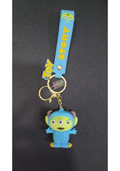 Animal Anahtarlık Hediyelik Silikon Çanta Aksesuar Toy Story Üç Gözlü Uzaylı Yeşil Mavi 1 Adet