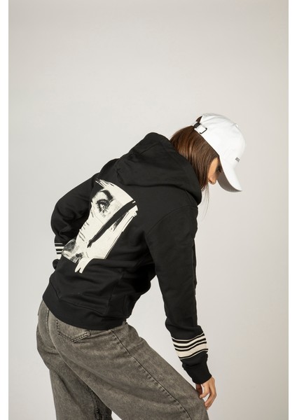 Humanity Fermuarlı Kapüşonlu Unisex Sweatshirt - Siyah Street Baskılı fiyatları